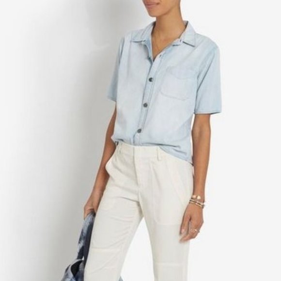 Current Elliott Sunbleached boxy Costa Denim Shirt - Picture 1 of 9
